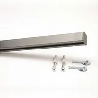 Deco-Raum Gardinenschiene Innenlauf Square eckig flach, 1-läufig, kürzbar, Wunschmaßlänge, Bohren, Deckenbefestigung, Aluminium, Flächenvorhang Schiene Innenlaufstange für Vorhänge mit Spannriegel