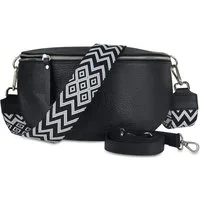 Frentree Bauchtasche aus 100% Echtleder, Made in Italy, Damen Umhängetasche, mit 2 Schulterriemen zum Wechseln