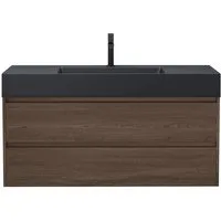 doporro Badmöbel-Set Waschtisch mit Unterschrank 20cm ein Armaturloch zwei Schubladen Deep, mit Soft-Close Funktion, Holzbeschichtung