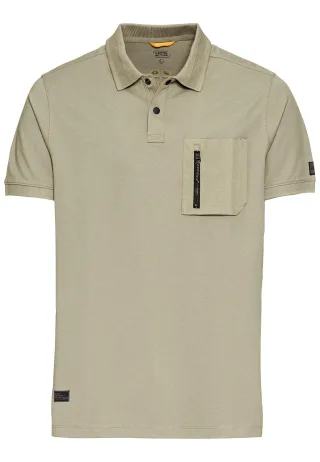 camel active - Kurzarm Poloshirt mit Cooling Effekt khaki - Gr. - 3XL
