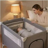 oyajia Beistellbett 2 in 1 Babybett für Neugeborene Rädern, Passend an alle Betten