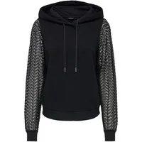 ONLY Kapuzensweatshirt ONLKELLY L/S LACE HOODIE CS JRS Baumwollmischung, regular fit