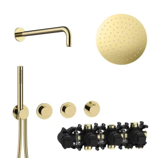 Herzbach MODUL7 PUSH-Thermostat-Set P-RB250 Wandarm Regenbrause Ø25,0cm , 70.702713.1.03 70.702713.1.03