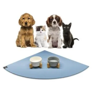 SANOZOO ® - Napfunterlage Eckrund - Öko-Tex und Made in Germany hellblau 80 cm, 80 cm