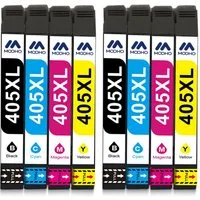 MOOHO 4er/5er/8er/10er XXL 405XL Druckerpatronen für EPSON 405 XL Multipack Tintenpatrone (WorkForce Pro WF-7310DTW WF-7830DTWF WF-7835DTWF WF-7840DTWF WF-3820DWF, WF-3825DWF WF-4820DWF WF-4825DWF WF-4830DTWF)