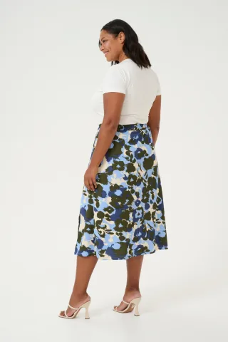 Rock A-shape Blue_Blurry Flower Print blue multi