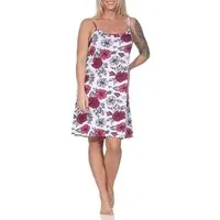 Normann Nachthemd Ärmelloses Damen Spaghetti Träger Nachthemd in floralem Print