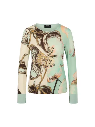 Marc Cain Collections - Bedruckter Pullover Knitted in Germany - Gr. - 38