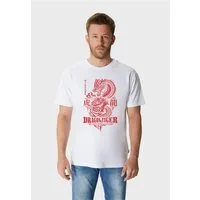 Oldskull T-Shirt Asian Dragon Tiger Clash Graphic mit großem Motivdruck