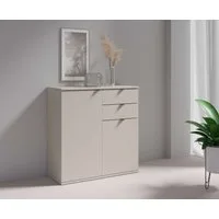 OTTO home Kommode THALIAANA Sideboard mit 2 Türen und 2 Schubladen, Breite 80 cm, Schrank in 3 Farben erhältlich, schwarze Metallgriffe, viel Stauraum