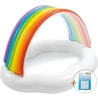 Intex Planschbecken 57141NP - Baby Pool - Rainbow Cloud (142x119x84cm) + Reparaturflicken