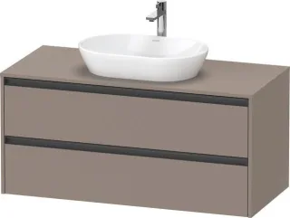 Duravit Ketho.2 Konsolenwaschtischunterbau wandhängend Basalt Matt 1200x550x568 mm - K24897043430000 K24897043430000