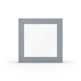 Fenster Grau, Kunststofffenster aluplast Ideal 4000, Grau ähnlich RAL 7001, 510 x 510 mm, 1-teilig festverglast, individuell konfigurierbar