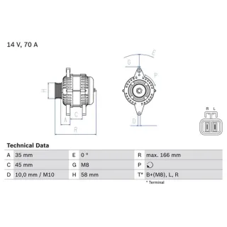 Bosch Lichtmaschine Hyundai I10 I20 0986083930