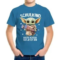MoonWorks Print-Shirt Kinder Jungen T-Shirt Einschulung Baby Yoda Schulkind Erste Klasse