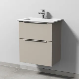 Sanipa 3way Waschtischunterbau zu Ideal Standard Connect Air Waschtisch mit 2 Auszügen, Kaschmir-Mat UP6401U