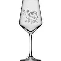 eXODA Weinglas Kuh und Kalb - Charmante Motivgravur, 350 ml, 1-tlg., Glas, Atemberaubende Darstellung