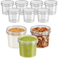 mikken Frischhaltedose 365 ml mit Deckel Plastikdose Lebensmittelbox Feinkostbecher, (Spar-Set, 10-tlg., 10-100er Set), sicher für kalte und heiße Inhalte bis 95 °C