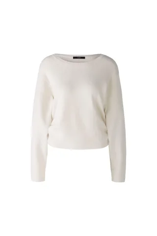 Oui - Pullover Viskosemischung offwhite - Gr. - 44