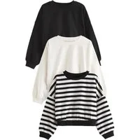 Next Sweatshirt Langärmelige, kastige Sweatshirts im 3er-Pack (3-tlg)