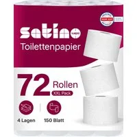 Satino Toilettenpapier 4-lagig - 40 o. 72 Rollen - 150 Blatt pro Rolle - 100% Zellstoff (72-St)