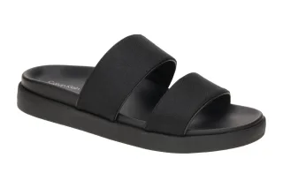 Calvin Klein Damen Pantoletten HW02486 BEH ck black Synthetik Textil sportlich