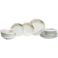 Ritzenhoff & Breker Tafelservice Arezzo (18-tlg), 6 Personen, Steinzeug, Teller Set, keramische Digitaldrucktechnik