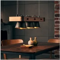 Lightbox Pendelleuchte, ohne Leuchtmittel, 3flammige Hängelampe - Köpfe schwenkbar höhenverstellbar - 70cm Breite