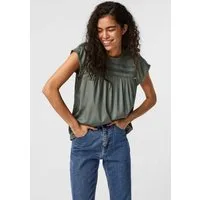 Vero Moda Kurzarmbluse VMDEBBIE PLEAT S/L TOP GA NOOS Viskose, regular fit