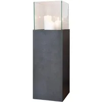 VIVANNO Bodenwindlicht Fiberzement CANDELA Rechteckig - Zementgrau Matt (1 St), 25x25x80 cm