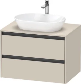 Duravit Ketho.2 Konsolenwaschtischunterbau wandhängend Taupe Supermatt 800x550x568 mm - K24895083830 K24895083830000