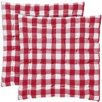 REDBEST Stuhlkissen Stuhlkissen "Nashville" 2er-Pack, Karo/Landhaus