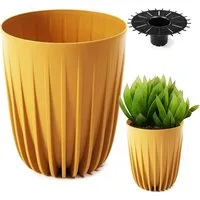 KONZEPT Blumentopf Hoher Blumentopf, Pflanzkübel Groß für Außen, Balkon, Übertopf mit Drainagesystem