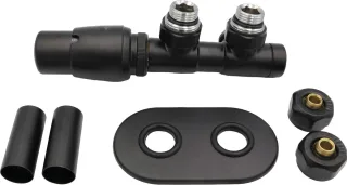 Neuesbad Serie 600 Thermostat- Set für RADIATOR, LEFT, Schwarz, PEX NB1DEAGINZL11