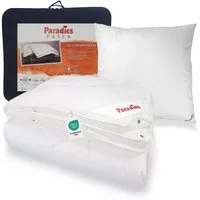 Paradies Bett-Set Paradies Bettenset Halia Varietta 4 Jahreszeiten+ Kissen Softy 135x200, Füllung: Paradies Fill Fasertechnologie für dauerhaft kuscheliges Volumen, 50% recycelt., Bezug: 100% Baumwolle, veredelt mit Aloe vera, Prakisches Bettenset au