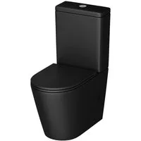 doporro Tiefspül-WC Stand-WC bodenstehend Design Toilette Silent-Close spülrandlose, Wandmontage