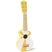 Kids Concept Spielzeug-Musikinstrument Meine erste Gitarre gelb weiss, (1 tlg., 6 Saiten Kinderinstrument), Aus Holz