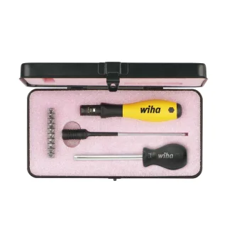 Wiha Drehmoment-Schraubendreher Set TorqueVario -S ESD 0,4-1,0 Nm gemischt 14-teilges Set variabel einstellbare Drehmomentbegrenzung mit Box - 43898