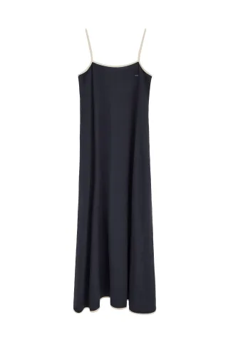 Trägerkleid marineblau mit lockerer Passform mit Polo Club Logo