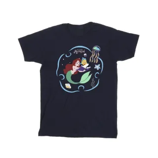 Disney - "The Little Mermaid Reading A Book" T-Shirt für Herren (Marineblau)