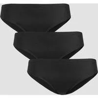 MP Women's Mid Rise No VPL Bikini Brief (3 Pack) - Black - M