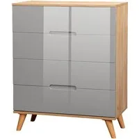 OTTO home Schubkastenkommode Lund Schlafzimmerschrank Wäscheschrank mit hochglänzenden Fronten (Kommode mit 4 Schubladen für viel Stauraum), Schlafzimmerkommode Bestseller im skandinavischem Design