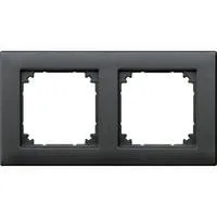 Rahmen zweifach waagerecht und senkrecht Montage, Thermoplast, matt, Schutzart IP20 anthrazit, Retail