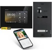 Balter Video-Türsprechanlage EVO HD mit App für 1 Familienhaus, 1x Monitor BL Full HD 2-Draht Black (Einfamilienhaus, Komplettset, 1-tlg., 1 Familienhaus, Full HD Kamera, mit App)