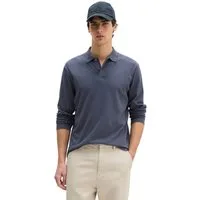 Marc O'Polo Langarm-Poloshirt aus Baumwoll-Leinen-Mix