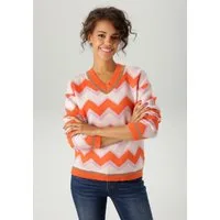 Aniston CASUAL Strickpullover im interessantem Zick-Zack-Muster