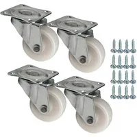 SO-TECH® Möbelrolle Lenkrollen MAINZ ohne Bremse (Feststeller) inkl. Schraubense, (4-St), Ø 30 mm, weiß, Belastbarkeit bis 48 kg (12 kg pro Rolle)