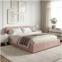 IDIMEX Polsterbett MARINI, Bett 140x200 cm mit Lattenrost Doppelbett mit Kopfteil- altrosa