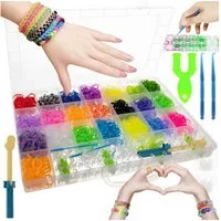 KRUZZEL Gummibänder Armbänder Herstellung Set, sicherer Bastelspaß für Kinder ab 8 Jahren