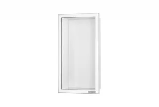 ESS BOX 10 Weiß Wandnische 15x30x10 cm mit Rahmen Poliert, inkl. Rohbauset, BOX-15x30x10-PW BOX-15x30x10-PW